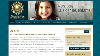 site internet fondation des enfants vaudreuil soulanges 410x230 - Conception de site internet | Portefolio