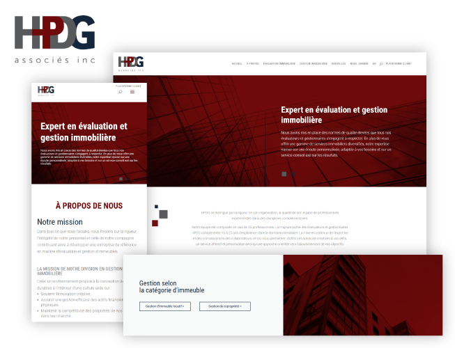 Un site professionnel pour HPDG, expert en gestion immobilière